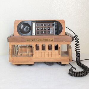 Telemania Vintage San Francisco Cable Car Wooden Trolley Novelty Landline Phone